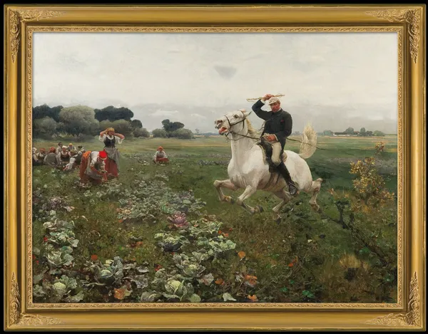 Alfred Wierusz-Kowalski, NA PRZEŁAJ PRZEZ ŁĄKI, 1891