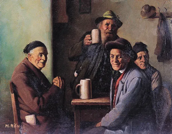 Hein (Heinrich)  König, PRZY PIWIE, ok. 1930 