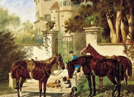 Franz Quaglio, Masztalerz z końmi przed pałacem