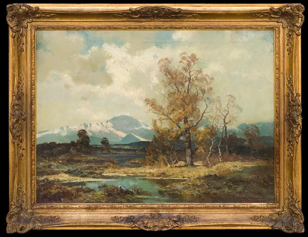 Paul Johann  Walch, WIDOK NA ALPY Z OKOLIC LEUTSTETTEN