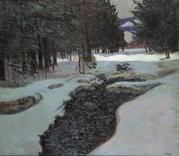 Jakub Glasner, Zimowy las z potokiem