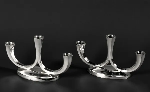 Autor nierozpoznany, PARA ŚWIECZNIKÓW ART DECO, lata 30-te XX w