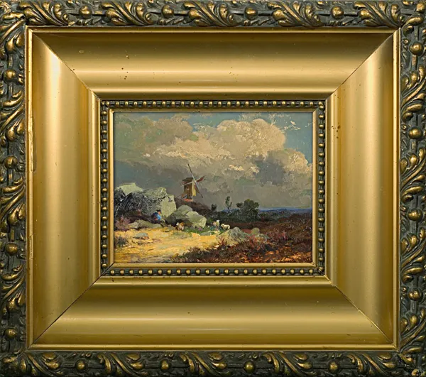 Paul Köster, JESIENNY KRAJOBRAZ Z WIATRAKIEM