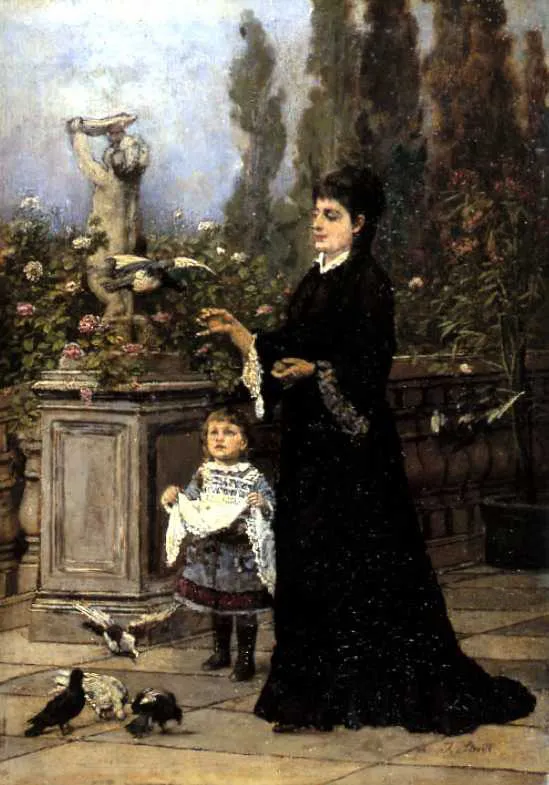 Franciszek Streitt, Karmienie gołębi