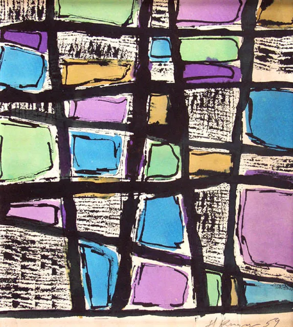 Stefan Krygier, Kompozycja abstrakcyjna, 1959