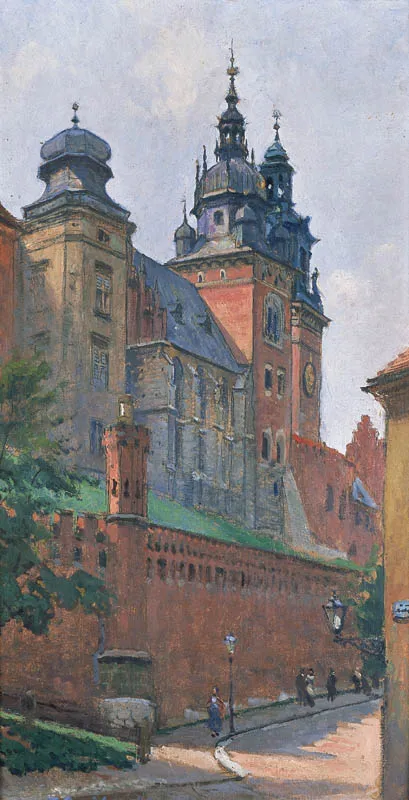 Tadeusz Cieślewski, Widok na Wawel od ulicy Kanoniczej, 1910 