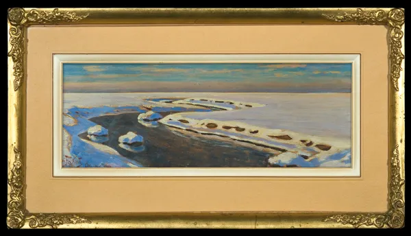 Julian Fałat, RZEKA WŚRÓD ŚNIEGÓW, 1918