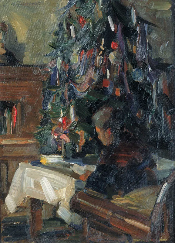 Emil Wennerwald, Przy choince, ok. 1920