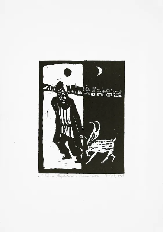 Jerzy Duda Gracz, Z Szołem Alejchema..., z cyklu Judaica, 1964