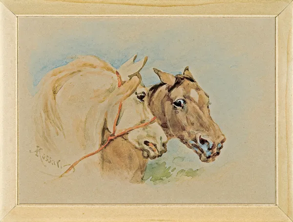 Juliusz Kossak, GŁOWY DWÓCH KONI - SIWKA I KASZTANA