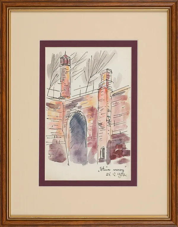 Jerzy Duda Gracz, Stare mury, z cyklu Jasna Góra. Częstochowa, 1956