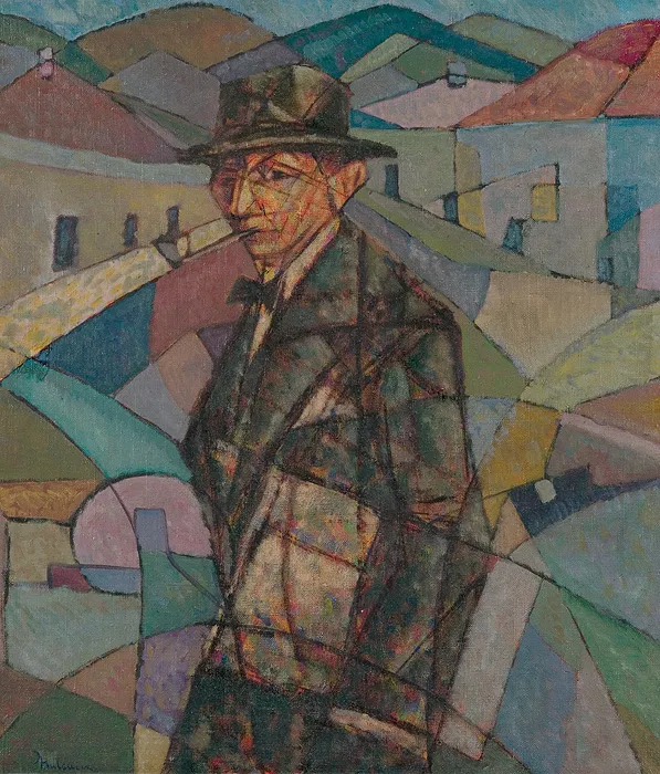 Jerzy  Hulewicz, PORTRET MĘŻCZYZNY Z FAJKĄ, ok. 1925