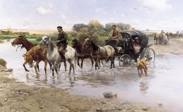 Alfred Wierusz-Kowalski, Przeprawa przez rzekę