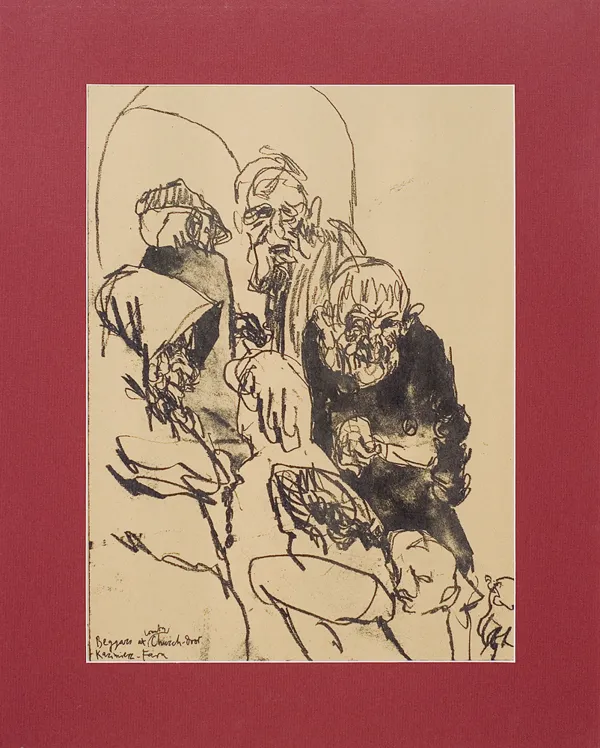 Feliks  Topolski, Żebracy u wrót fary w Kazimierzu