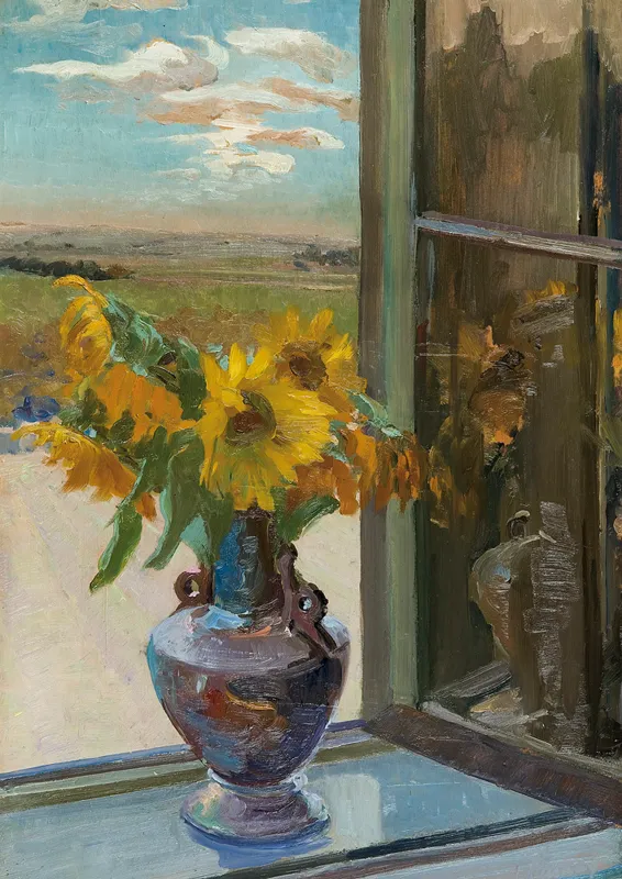 Ignacy Pinkas, SŁONECZNIKI W OTWARTYM OKNIE, przed IX 1918  