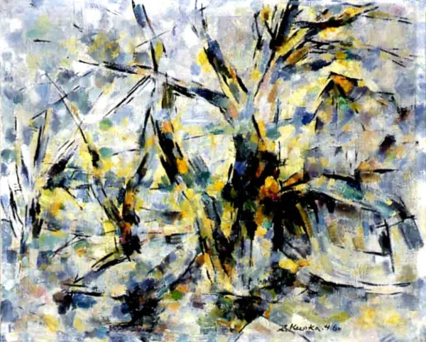 Lech Kunka, Pejzaż z drzewami, 1946
