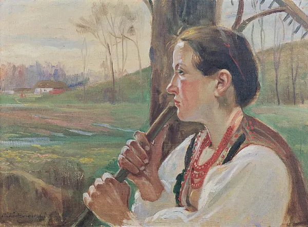Wincenty Wodzinowski, DZIEWCZYNA Z GRABIAMI, ok. 1914