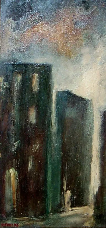 Jacek Sienicki, Bez tytułu (Kamienice), lata 50