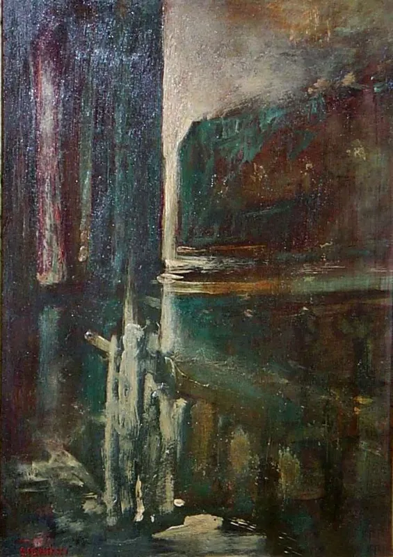 Jacek Sienicki, Bez tytułu (Pejzaż miejski), lata 50.