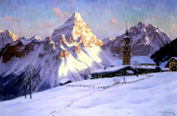 Erwin Kettemann, Pejzaż zimowy, ok 1930