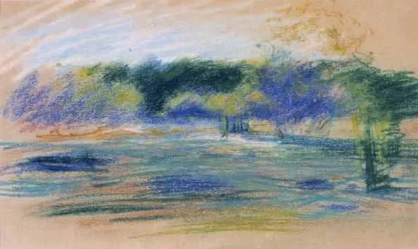 Ludwik De Laveaux, Pejzaż z Bronowic z widokiem na las, 1892-1893