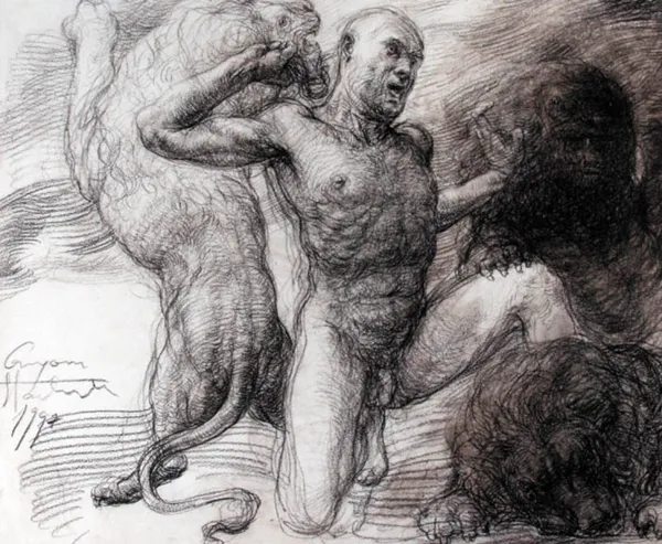 Grzegorz Stachańczyk, Walczący z lwami, 1997