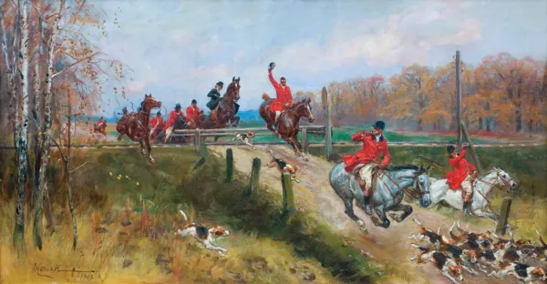 Wojciech Kossak, POLOWANIE PAR FORCE, 1903