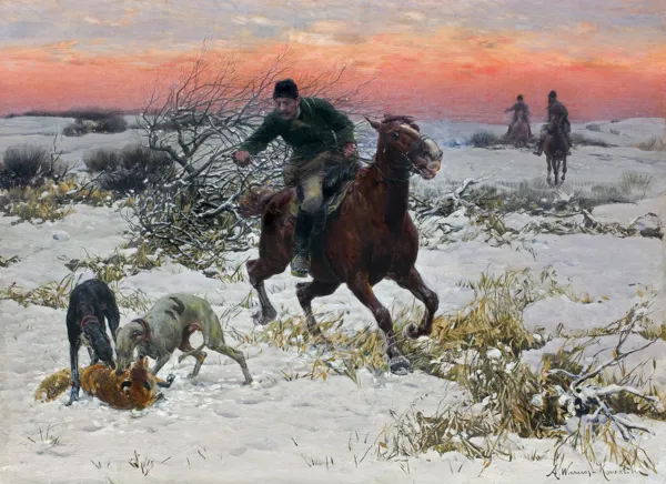 Alfred Wierusz-Kowalski, POLOWANIE NA LISA, ok. 1880