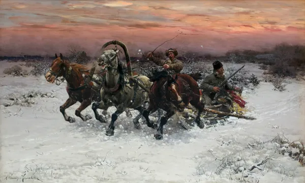 Alfred Wierusz-Kowalski, ŚCIGANI PRZEZ WILKI