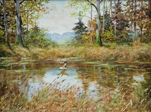 Georg (George) Majewicz, KACZKI NAD LEŚNYM STAWEM