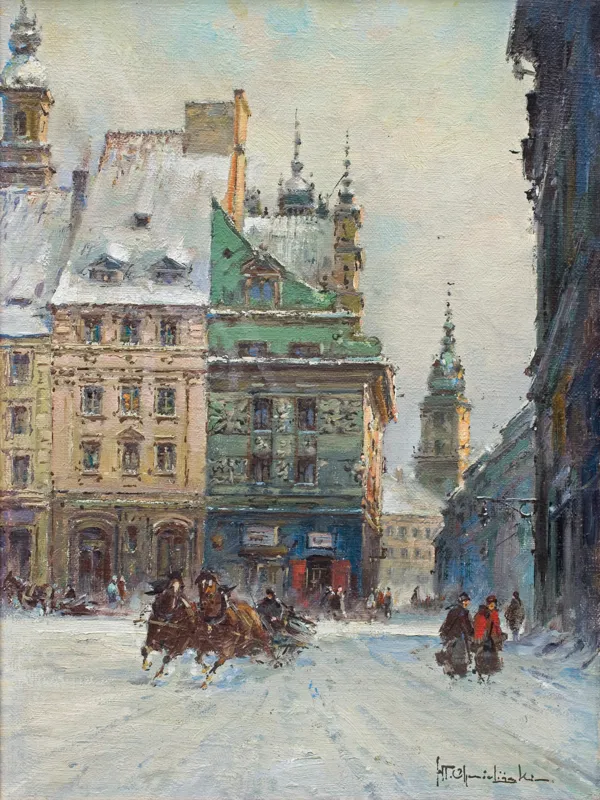 Władysław Chmieliński (Stachowicz), STARE MIASTO W WARSZAWIE Z WIDOKIEM NA ZAMEK