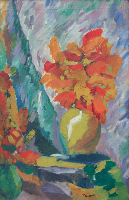 Jan Wacław Zawadowski, JESIENNE LIŚCIE W WAZONIE, lata 60. XX w.