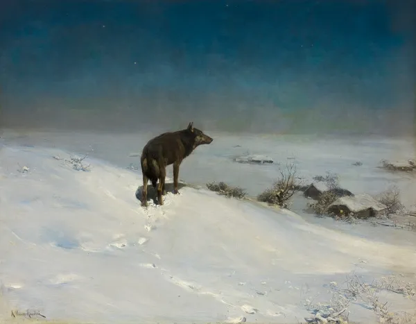 Alfred Wierusz-Kowalski, WILK W ZIMOWĄ NOC, po 1900