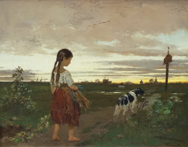 Antoni Kozakiewicz, POWRÓT ZE SPACERU, ok. 1880