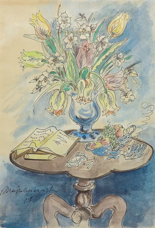 Maja (Maria) Berezowska, BUKIET KWIATÓW NA STOLIKU, 1967
