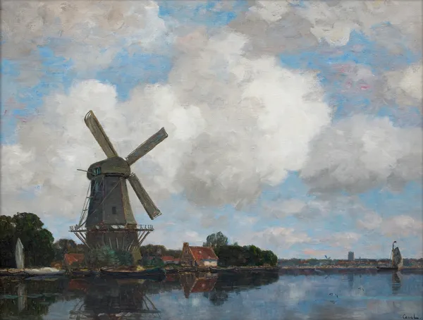 Gilbert Canal, Krajobraz holenderski z wiatrakiem