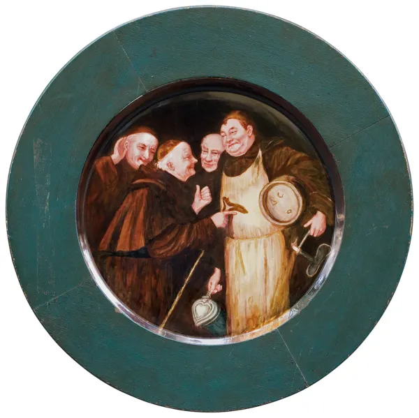 Malarz nieokreślony, PLAKIETA PORCELANOWA. Klasztorne tajemnice