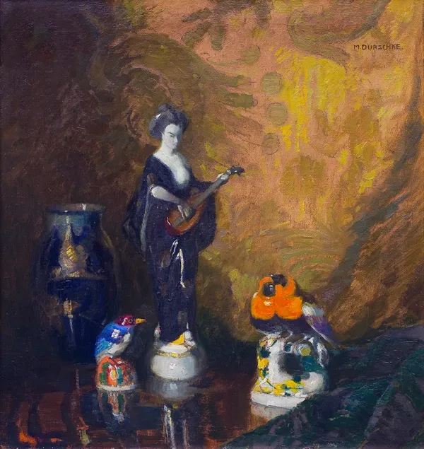 Max Durschke, MARTWA NATURA Z PORCELANOWĄ FIGURKĄ