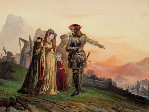 Teofil Kwiatkowski, SCENA DWORSKA, ok. 1840