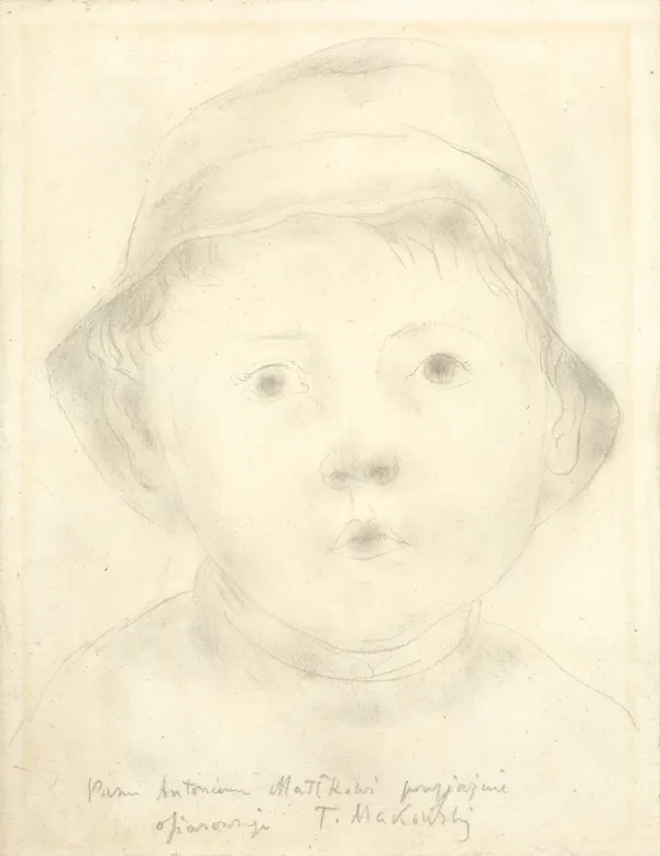 Tadeusz Makowski, GŁOWA CHŁOPCZYKA W KAPELUSZU, 1922