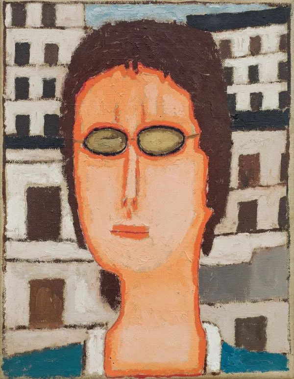 Jerzy Nowosielski, PORTRET KOBIETY W OKULARACH, 1973