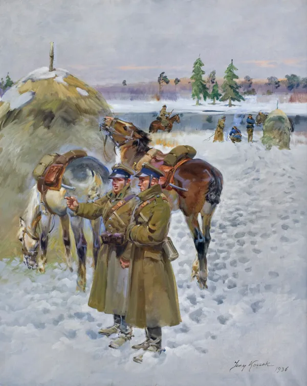 Jerzy Kossak, NA ZIMOWYM PATROLU, 1936