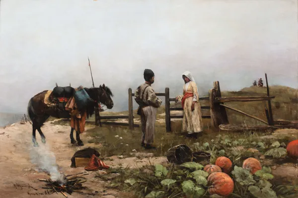 Michał Gorstkin Wywiórski, POŻEGNANIE KOZAKA Z DZIEWCZYNĄ, 1886
