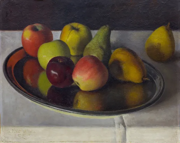 Kazimierz Poczmański, MARTWA NATURA - JABŁKA I GRUSZKI, 1957