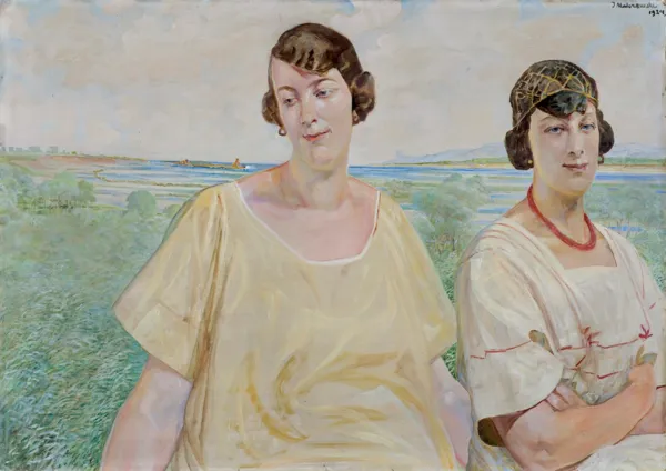 Jacek Malczewski, PORTRET ANNY SOCZYŃSKIEJ Z SIOSTRĄ AURELIĄ,1924