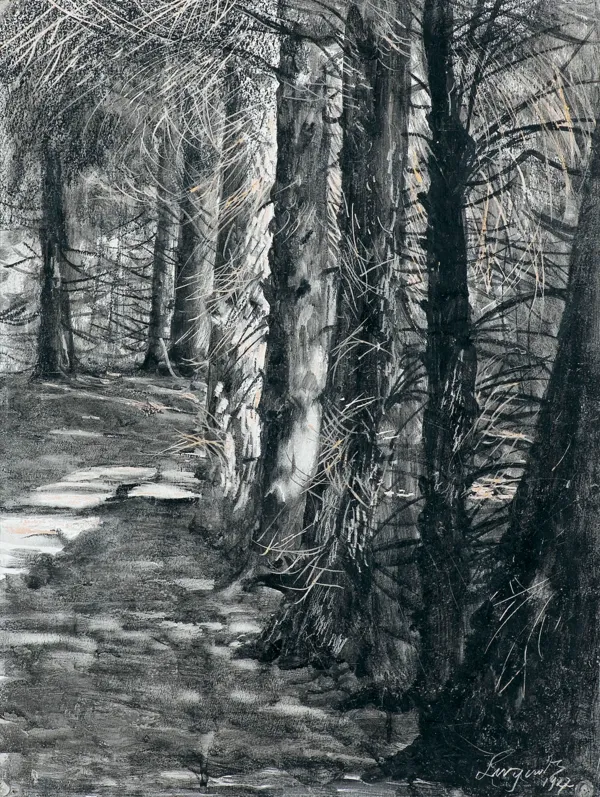 Leon Wyczółkowski, ŚCIEŻKA W PARKU W GOŚCIERADZU, 1927