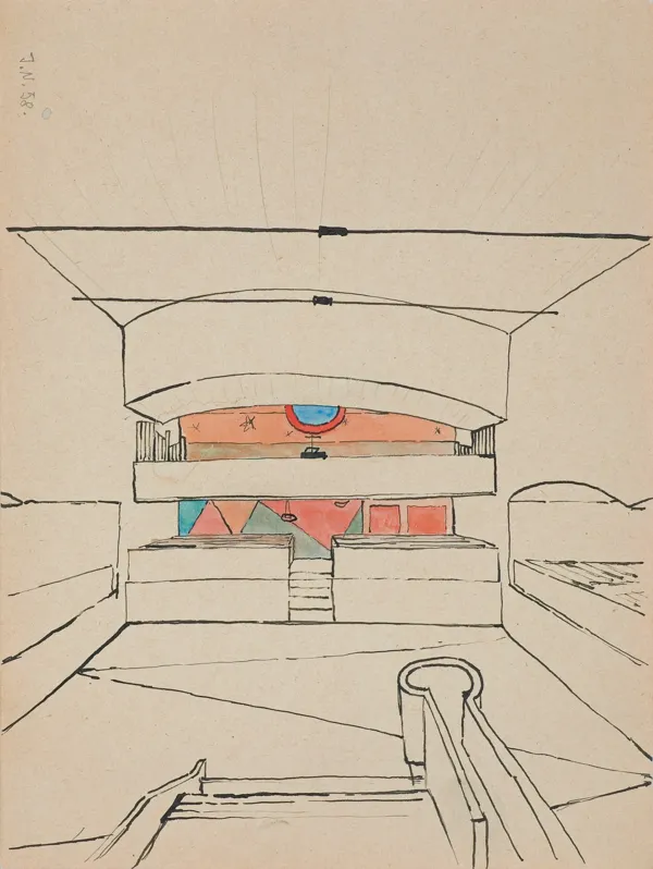 Jerzy Nowosielski, WNĘTRZE KOŚCIOŁA (WIDOK NA ORGANY), 1958