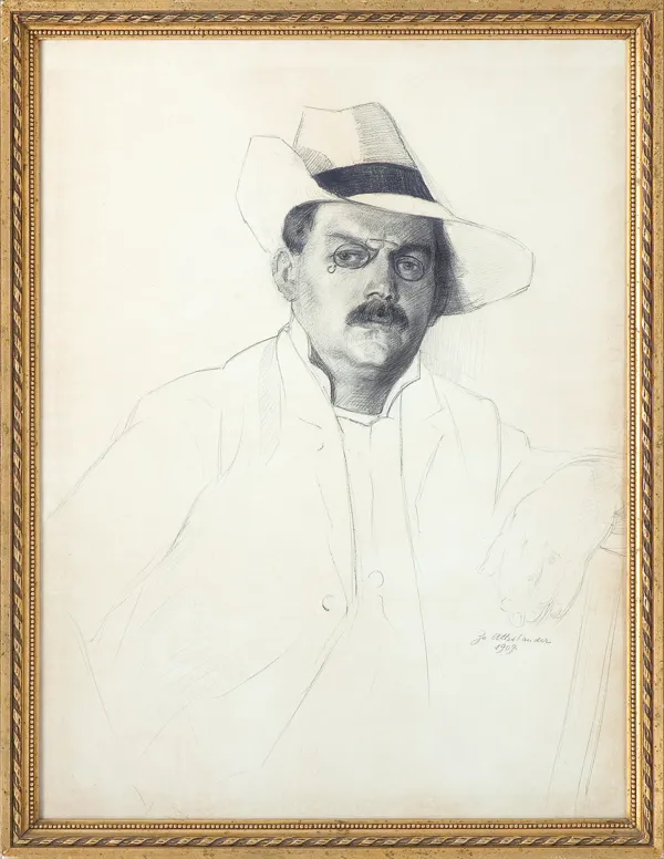 Zofia  Atteslander, PORTRET MĘŻCZYZNY W KAPELUSZU, 1909