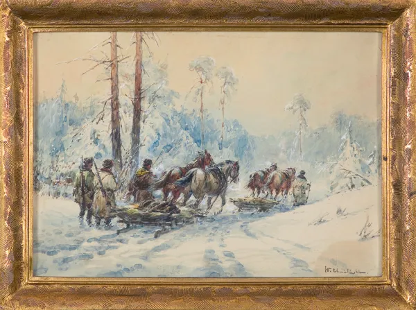 Władysław Chmieliński (Stachowicz), POWRÓT Z POLOWANIA, OK. 1950