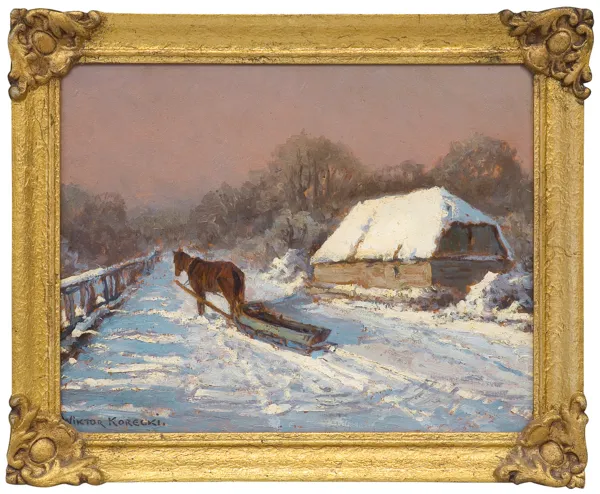 Wiktor Korecki, PRZED CHATĄ / ZIMA NA WSI, OK. 1960